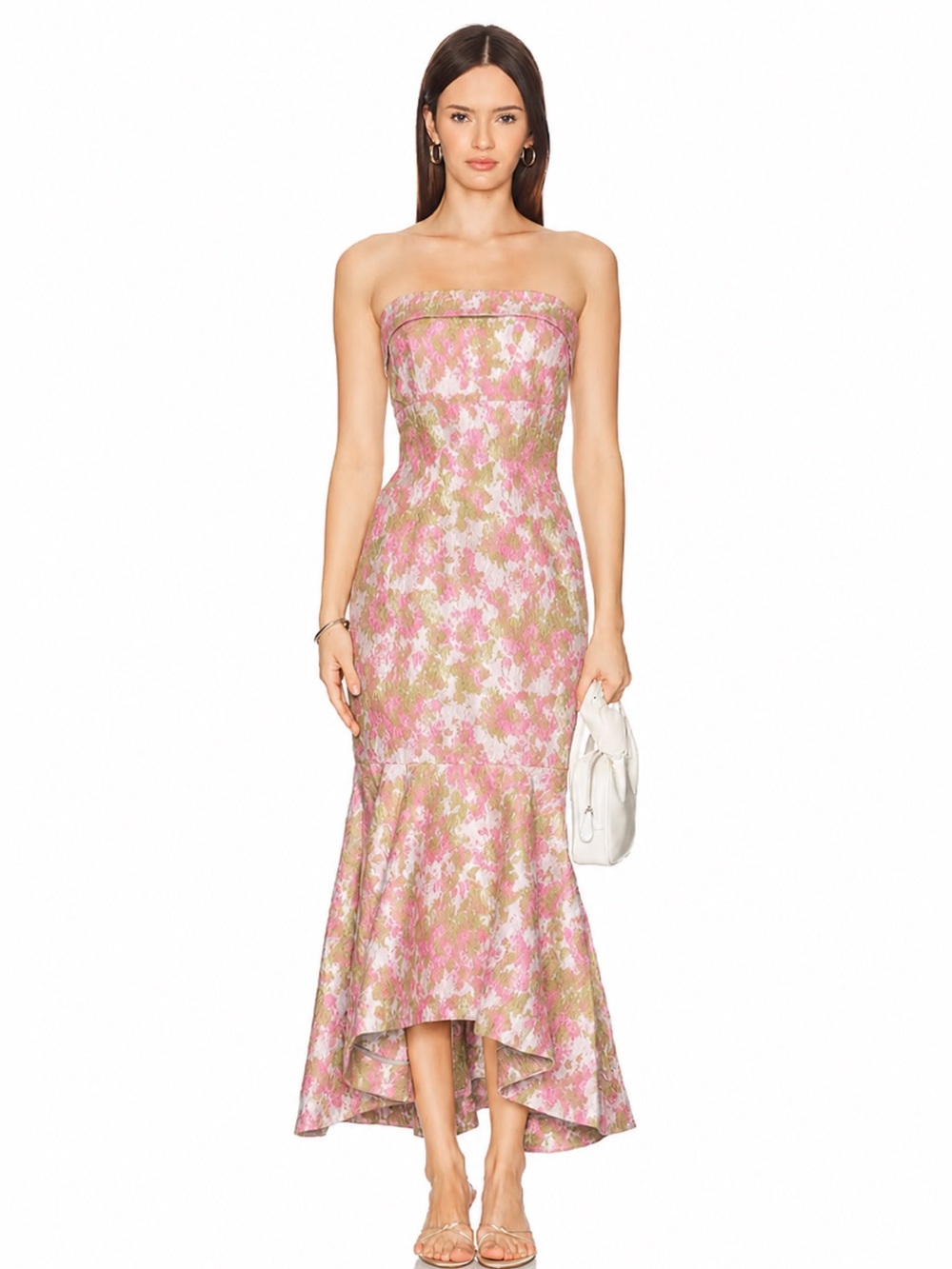 NWOT!  Lovers and Friends Hazel Midi Dress in Pink & Green